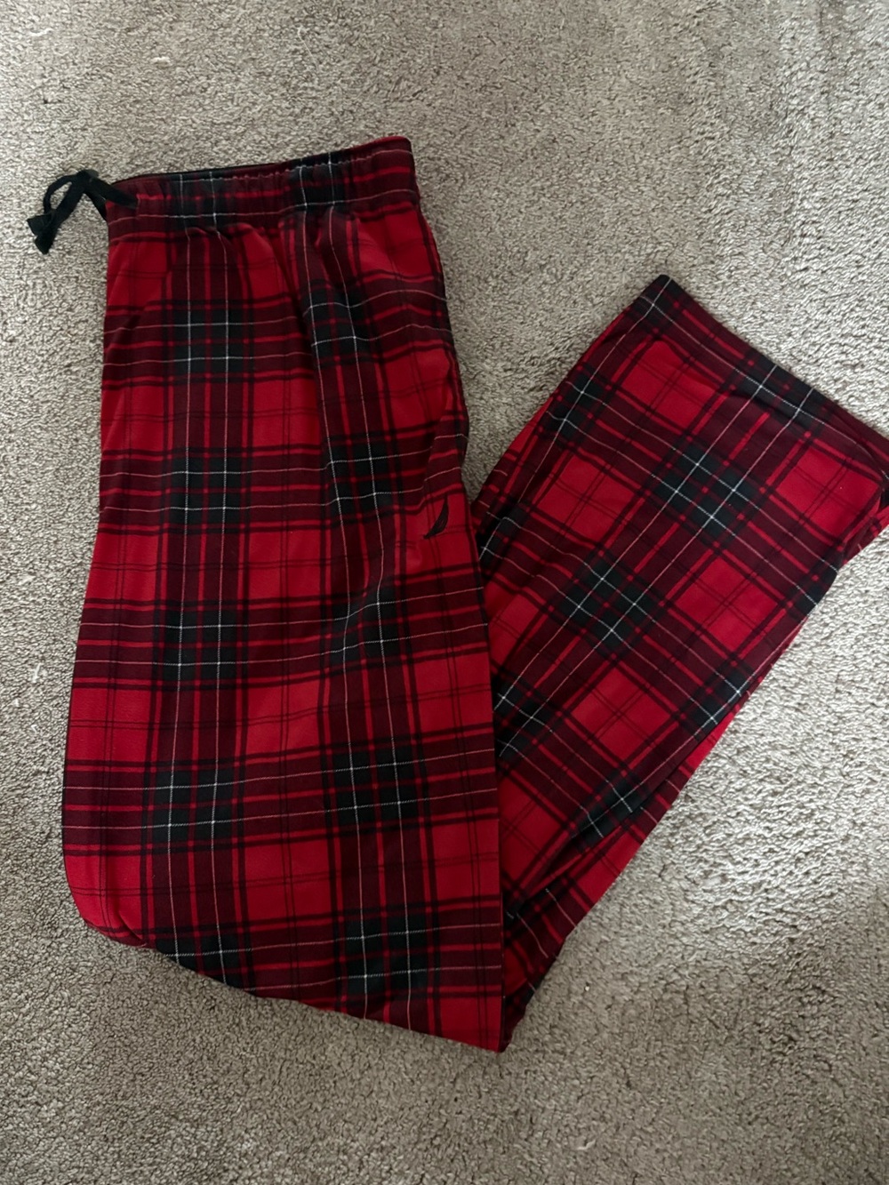 Nautica Red & Black Plaid Men's Jogger Pants